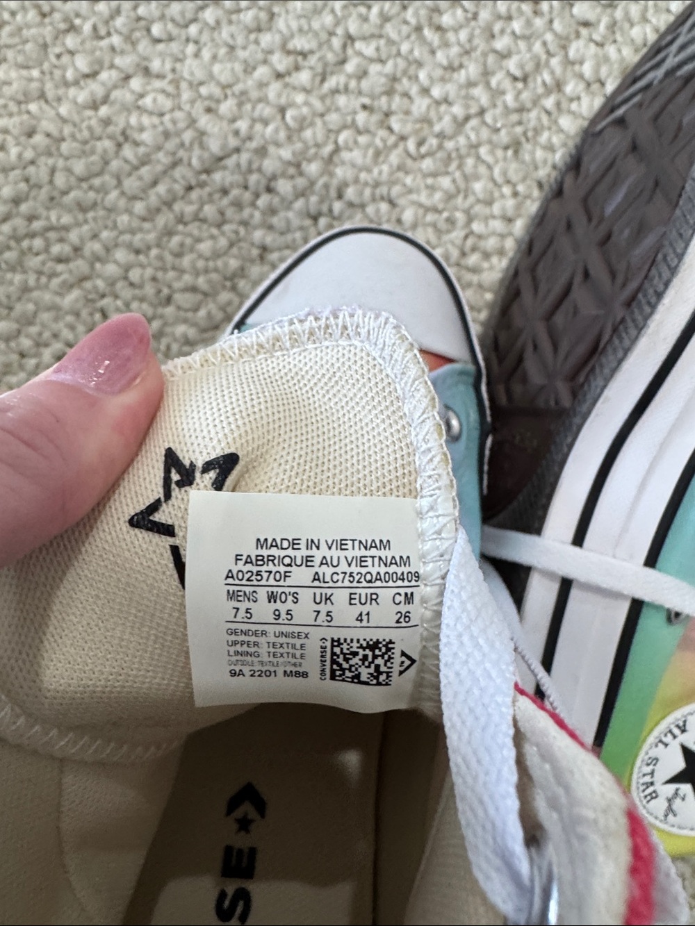 Converse High Top Sneakers - Rainbow Gradient - Picture 2 of 6